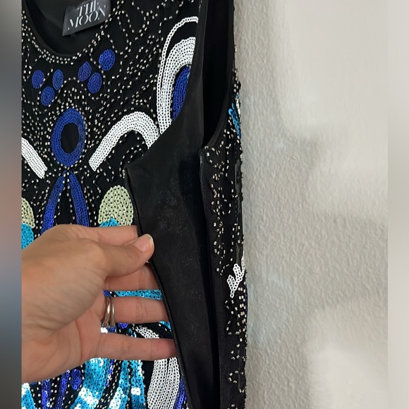 New Unique Vintage beaded sequin fringe flapper inspired cocktail dress - Picture 8 of 9